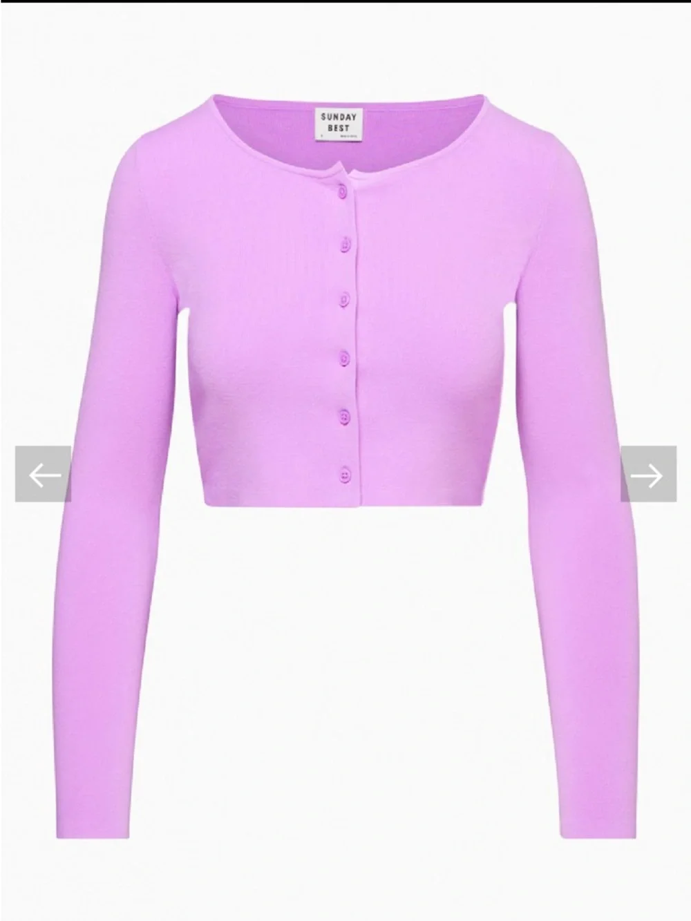 Sunday Best Lavender Cropped Button-Front Cardigan - Picture 7 of 9